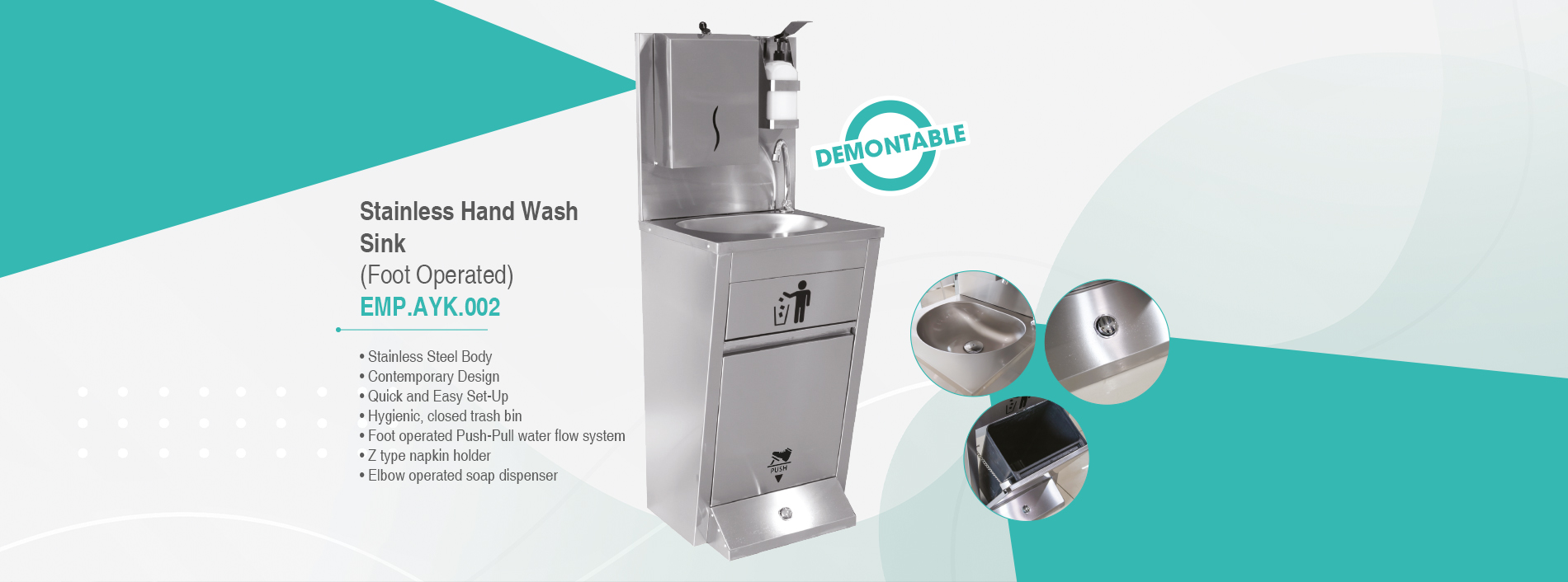 Hand washing sink made from stainless steel | Washing station