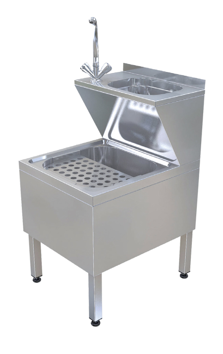 Mop sink with hand wash
